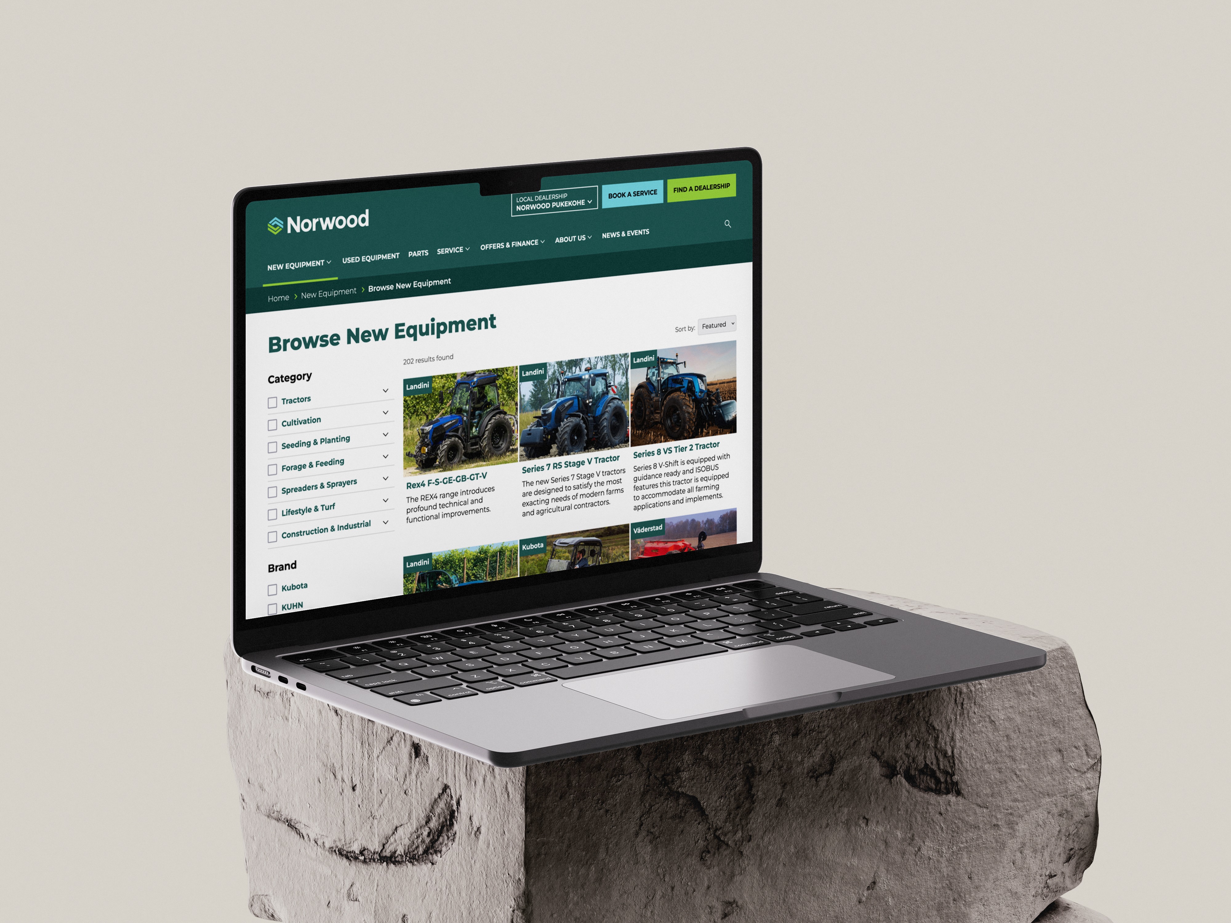 Norwood Website Product Page screenshot